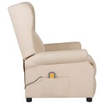 vidaXL Fauteuil de massage Crème Tissu