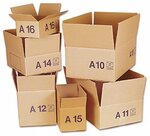 Lot de 10 boîtes carton emballage caisse carton 300 x 200 x 125 mm  solide  norme galia a16