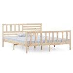 vidaXL Cadre de lit 135x190 cm Double Bois massif
