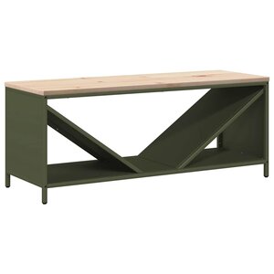 vidaXL Étagère à bois de chauffage avec plateau en bois vert olive
