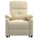 vidaXL Fauteuil inclinable électrique Crème Tissu