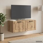 vidaXL Meuble TV mural 78 5 x 31 x 30 cm Chêne artisanal