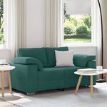 Canapé Loveseat vidaXL Vert Foncé 120 cm en Tissu