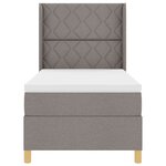 vidaXL Lit à ressorts avec matelas taupe 100 x 200 cm. Tissu