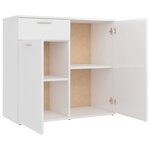vidaXL Buffet blanc brillant 80x36x75 cm bois d'ingénierie