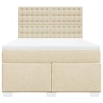 vidaXL Sommier à lattes de lit avec matelas Crème 160x200 cm Tissu