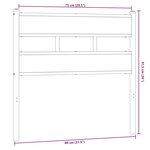 vidaXL Tête de lit chêne fumé 75 cm fer et bois d'ingénierie