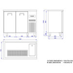 Refroidisseur de boissons - 2 portes & evier - combisteel - r290 - acier inoxydable21950 mmpleine/battante 1950x700x950mm