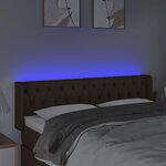 vidaXL Tête de lit à LED Marron foncé 163x16x78/88 cm Tissu