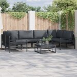 vidaXL Ensemble de canapé de jardin 7 Pièces Anthracite Acier