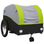 vidaXL Remorque de vélo noir et vert 45 kg fer