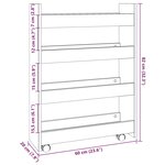 vidaXL Chariot de rangement étroit 4 niveaux gris béton