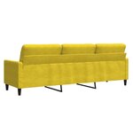 vidaXL Canapé à 3 places Jaune 210 cm Velours