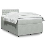 vidaXL Sommier à lattes de lit et matelas gris clair 120x190cm velours