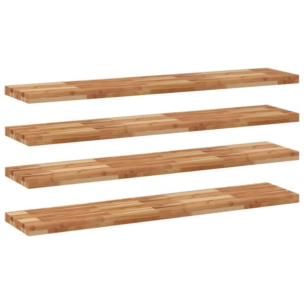 vidaXL Étagères flottantes 4 Pièces 160x30x4 cm acacia massif à l'huile