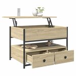 vidaXL Table basse chêne sonoma 70x50x50 cm bois d'ingénierie et métal
