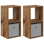 vidaXL Table de chevet 2 Pièces Bois ancien 25 5 x 22 x 49 5 cm