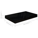 vidaXL Étagère murale flottante Noir brillant 40x23x3 8 cm MDF