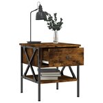 vidaXL Table de chevet chêne fumé 40x42x45 cm bois d'ingénierie