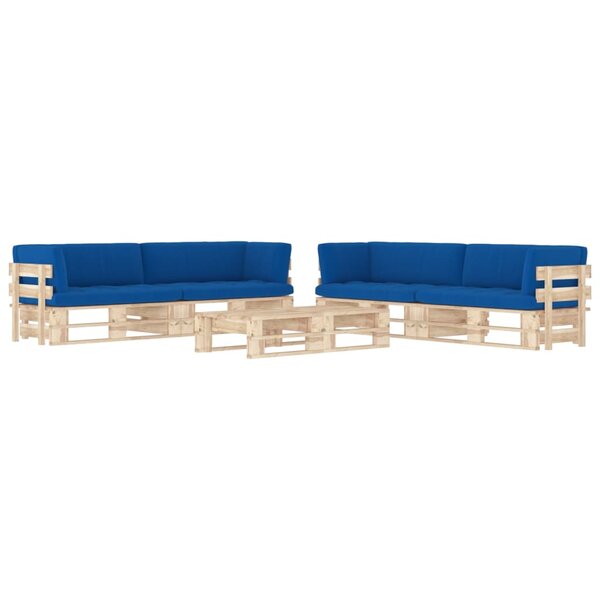 vidaXL Salon de jardin palette 6Pièces avec coussins Bois de pin imprégné