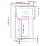 vidaXL Armoire latérale avec tiroir chêne fumé 40x50x75 cm