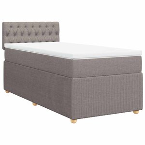 vidaXL Sommier à lattes de lit avec matelas Taupe 100x200 cm Tissu