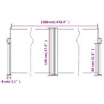 vidaXL Auvent latéral rétractable crème 120x1200 cm