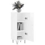 vidaXL Buffet Blanc brillant 34 5x34x90 cm Bois d'ingénierie