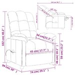vidaXL Fauteuil de massage Taupe Tissu
