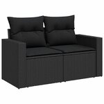 vidaXL Salon de jardin 9 Pièces avec coussins noir résine tressée