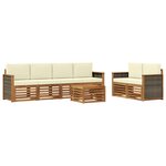 vidaXL Ensemble de canapés d'extérieur 7 pc Naturel et Crème