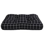 vidaXL Coussin de palette motif à carreaux noir 60x60x12 cm tissu