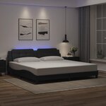 vidaXL Cadre de lit avec LED sans matelas noir 200x200 cm