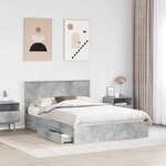 vidaXL Lit de Rangement Gris béton 135 x 190 cm Bois d'ingénierie