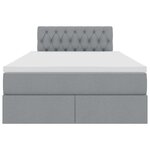 vidaXL Lit avec rangement et LED Gris clair 120 x 200 cm tissu