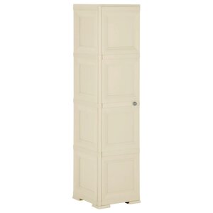 vidaXL Armoire plastique 40x43x164 cm design de bois blanc angora