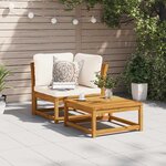 vidaXL Canapé d'angle de jardin coussins 73x73x65cm bois massif acacia