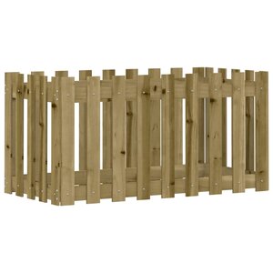 vidaXL Lit surélevé de jardin design de clôture bois de pin imprégné