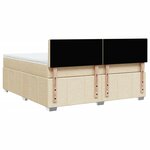 vidaXL Sommier à lattes de lit avec matelas Crème 180x200 cm Tissu