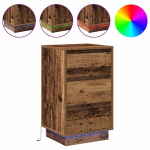 vidaXL Cabinet de chevet avec tiroir Bois ancien 39 x 34 5 x 65 cm
