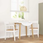 vidaXL Chaises à manger 2 Pièces blanc bois massif caoutchouc