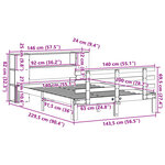 vidaXL Lit bibliothèque sans matelas blanc 140x200 cm bois pin massif