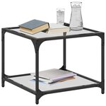vidaXL Table basse avec dessus en verre transparent 50x50x40 cm acier