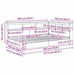 vidaXL Lit bibliothèque Chêne fumé 160 x 200 cm Bois d'ingénierie