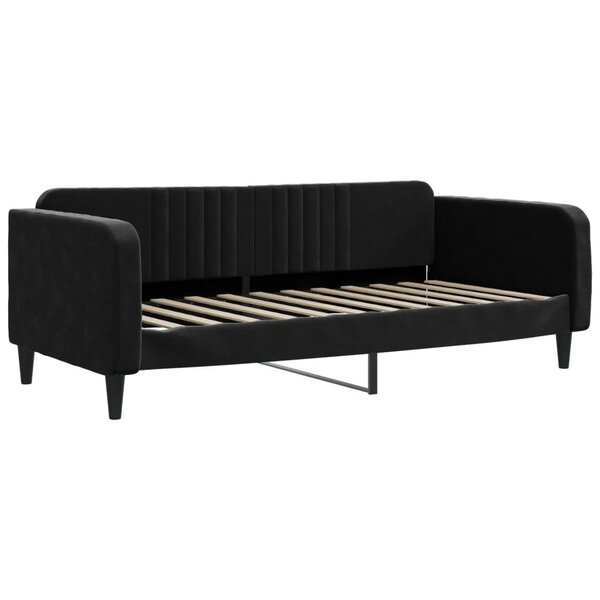 vidaXL Lit de repos sans matelas noir 90x200 cm velours