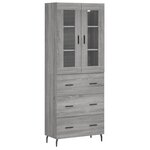 vidaXL Buffet haut Sonoma gris 69 5x34x180 cm Bois d'ingénierie