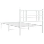 vidaXL Cadre de lit métal sans matelas et tête de lit blanc 100x190 cm