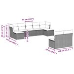 vidaXL Salon de jardin avec coussins 9 Pièces marron résine tressée