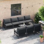 vidaXL Ensemble de canapé de jardin 8 Pièces Anthracite Acier & Tissu