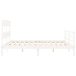 vidaXL Cadre de lit avec tête de lit blanc 160x200 cm bois massif